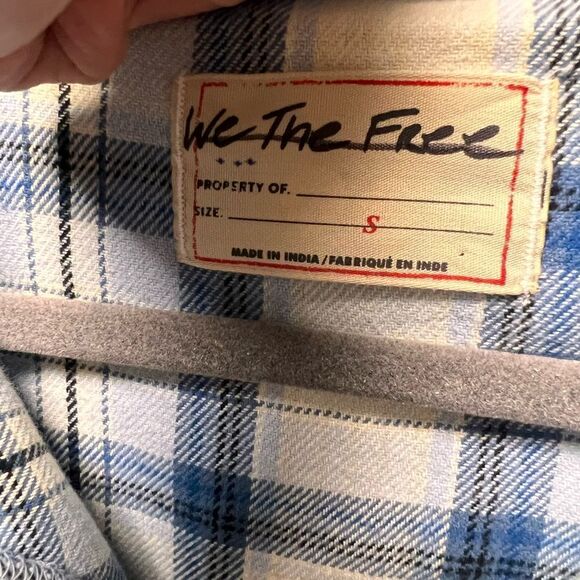 Free People We the Free Wind River Plaid Flannel Pullover Shirt Castaway Combo - Picture 5 of 7